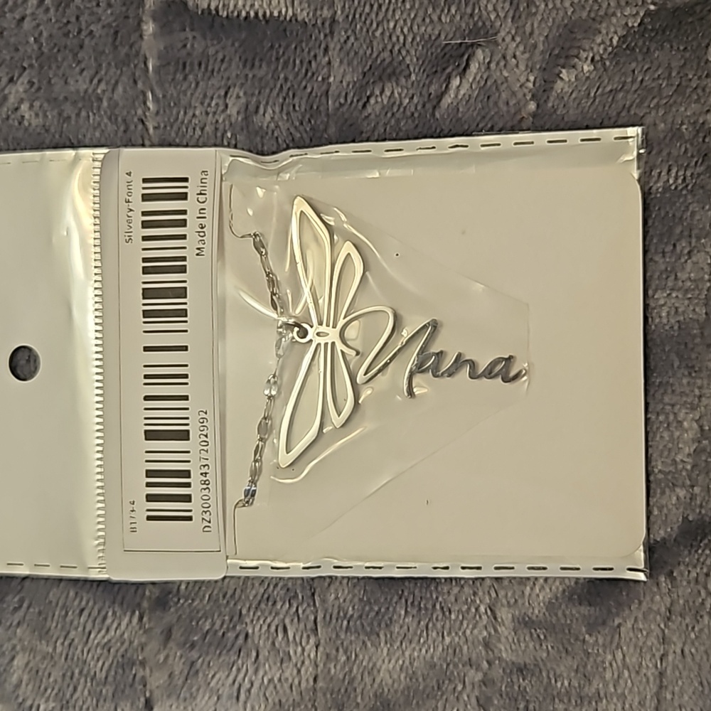 "Nana" silver-tone Dragonfly shaped "NANA" - NWT